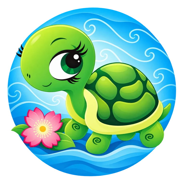 Turtle Shell PG logo: a smiling turtle in a blue circle
